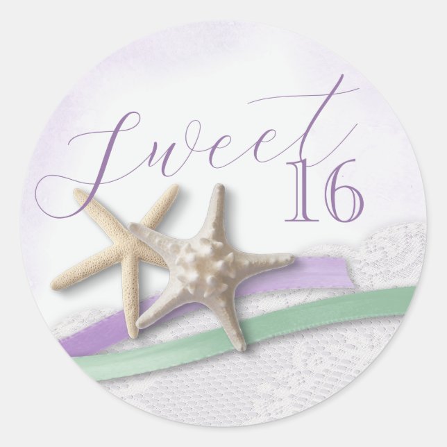 Adesivo Starfish Lavender and Mint Ribbon Sweet 16 (Frente)