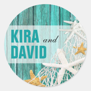 Adesivo Starfish Netting Beach Wood Favor aqua