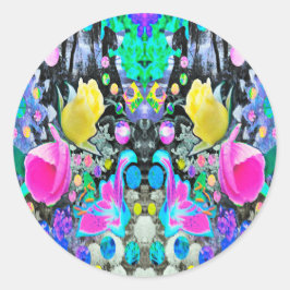 Adesivo Stargazer Lily, Rosa e Colagem de Hibiscus Rosa