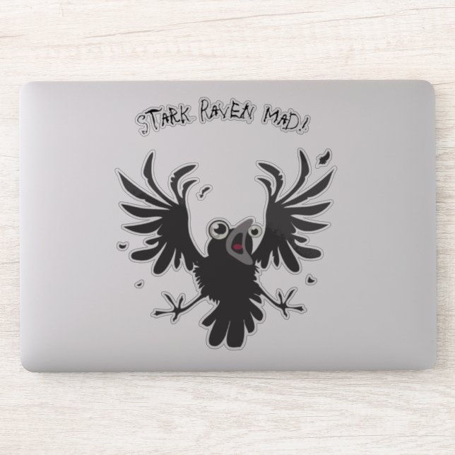 Adesivo Stark Raven Mad Crazy Old Birb Raven (Computador)
