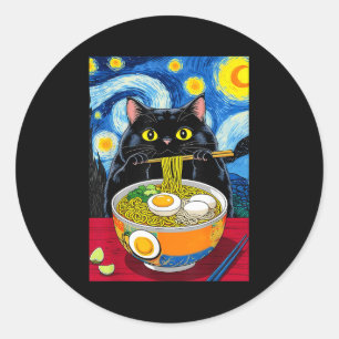 Adesivo StarNight Black Fat Cat Ramen Funny Black Fat C