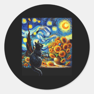 Adesivo Starnight Vincent Van Gogh Sunflower Cat Lover