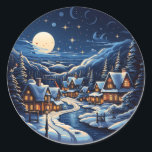 Adesivo Starry Christmas Village By Night Sticker<br><div class="desc">Elevem suas decorações de férias com nosso adesivo da vila natalícia. Você pode adicionar seu texto favorito nele para mostrar seus desejos. Use o botão "Personalizar" para adicionar texto. Obrigado pela sua escolha. Explore mais magia festiva em nossa loja!</div>