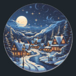 Adesivo Starry Christmas Village By Night Sticker<br><div class="desc">Elevem suas decorações de férias com nosso adesivo da vila natalícia. Você pode adicionar seu texto favorito nele para mostrar seus desejos. Use o botão "Personalizar" para adicionar texto. Obrigado pela sua escolha. Explore mais magia festiva em nossa loja!</div>