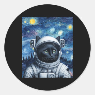 Adesivo Starry Night Cosmic Cat Astronauta Art