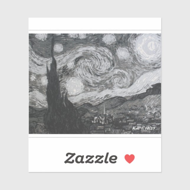 Adesivo Starry Night I Vincent Van Gogh (Folha)
