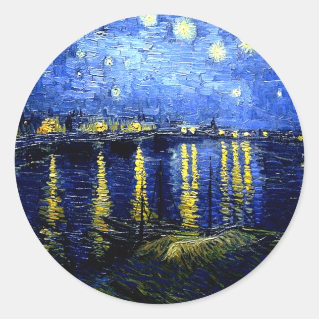 Adesivo Starry Night over the Rhone por van Gogh (Frente)