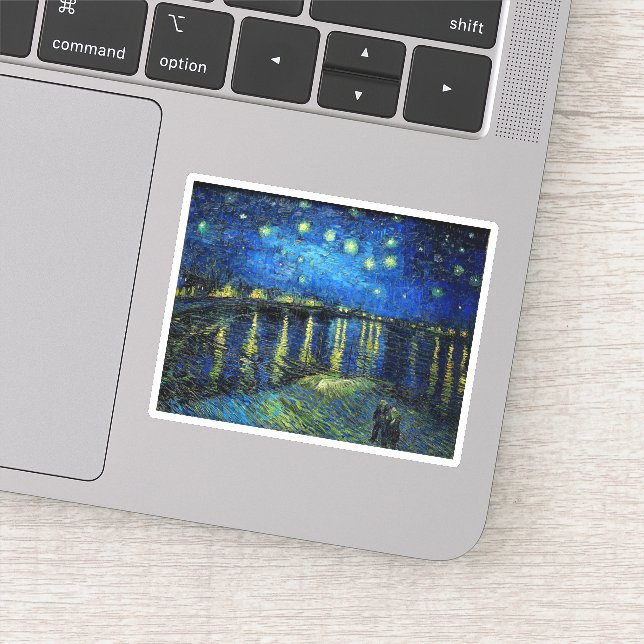 Adesivo Starry Night Over the Rhone por Vincent Van Gogh (Detalhe)