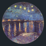 Adesivo Starry Night Over the Rhone, por Vincent van Gogh<br><div class="desc">Starry Night Over The Rhone, por Vincent van Gogh, é uma pintura de paisagem marítima náutica de apos impressionismo de arte antiga. Uma visão marítima sobre a água do Rio Rhone à noite com estrelas no céu brilhando na reflexão. Sobre o artista: Vincent Willem van Gogh (1853-1890) foi um dos...</div>
