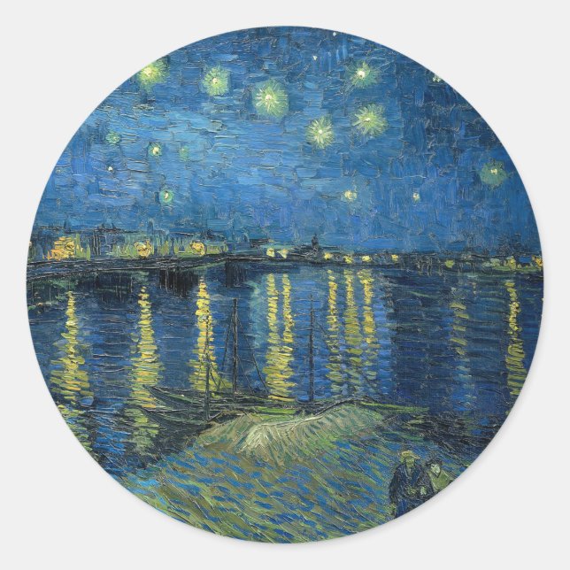 Adesivo Starry Night Over the Rhône | Vincent van Gogh (Frente)