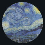 Adesivo "Starry Night" por Van Gogh<br><div class="desc">Este design apresenta uma reprodução de alta resolução da famosa pintura "Noite Estrelada" de Van Gogh.</div>