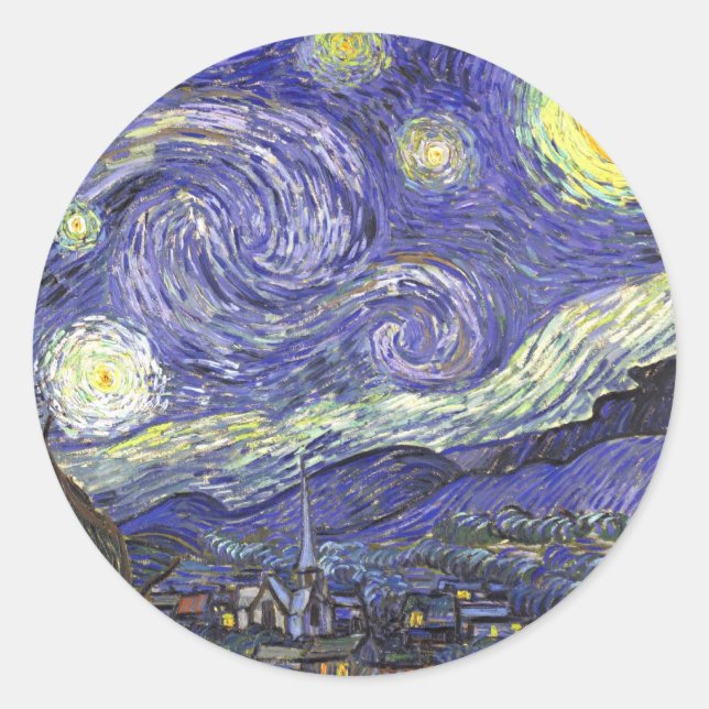 Adesivo Starry Night por Vincent van Gogh (Frente)