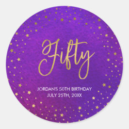 Adesivo Starry Purple Watercolor 50º aniversário