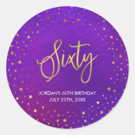 Adesivo Starry Purple Watercolor 60º aniversário