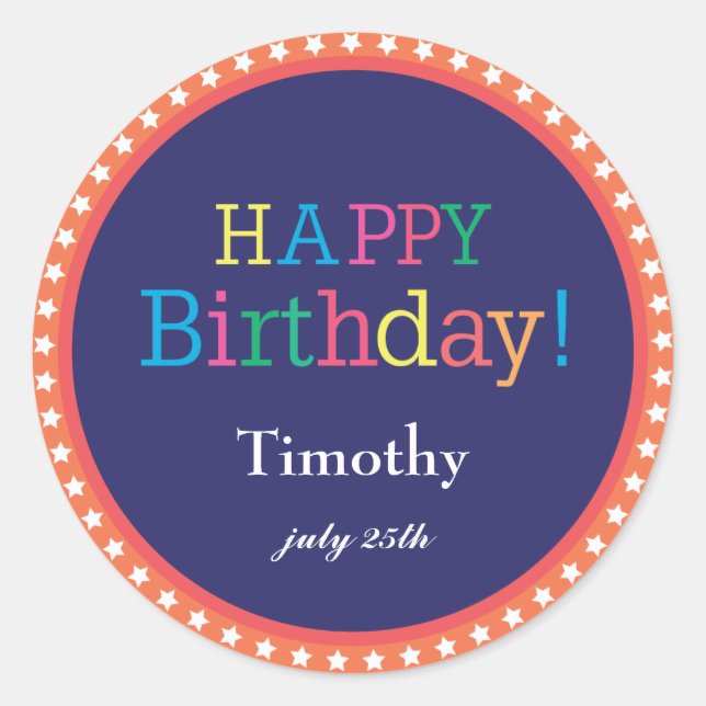 Adesivo Stars Birthdaystickers (Frente)