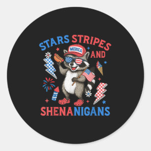 Adesivo Stars Stripes E Shenanigans Usa Engraçada Raccoon