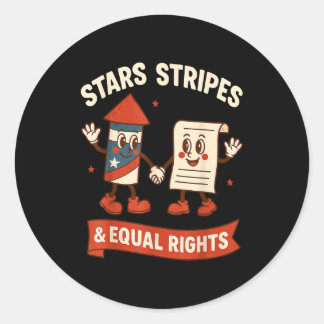 Adesivo Stars stripes equal rights vintage 4th of july usa