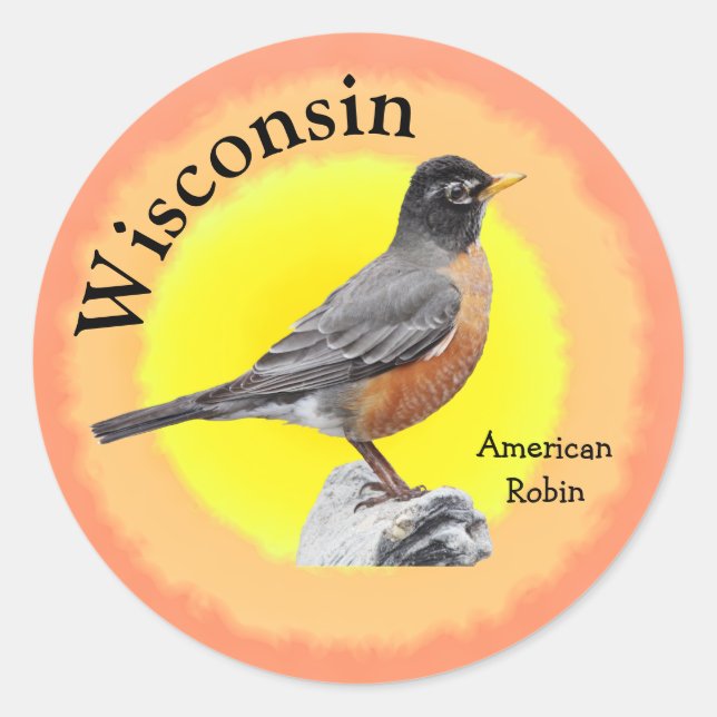 Adesivo State Bird de Wisconsin (Frente)