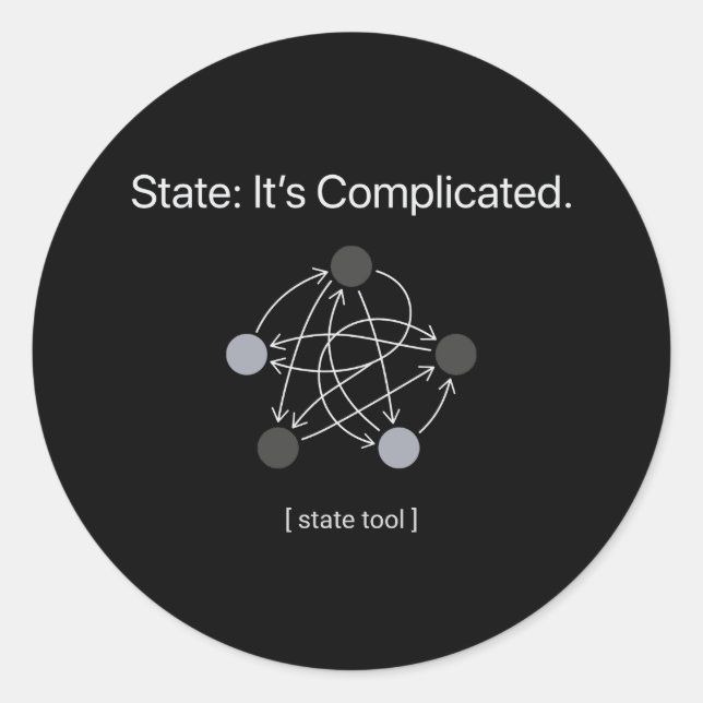 Adesivo State Its Complicated Programmer Humor (Frente)