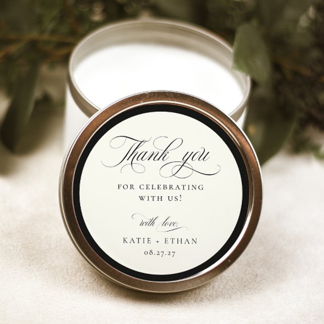 Adesivo STATELY CALLIGRAPHY Wedding Thank You (Criador carregado)