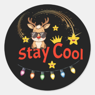 Adesivo Stay Cool Christmas Reindeer Sticker
