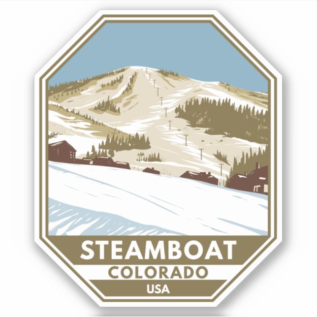 Adesivo Steamboat Ski Area Winter Colorado (Frente)