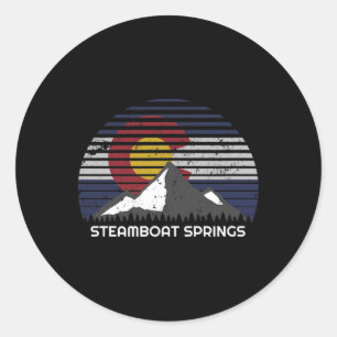 Adesivo Steamboat Springs Co X Bandeira do Colorado