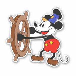 Adesivo Steamboat Willie Mickey Mouse Sticker