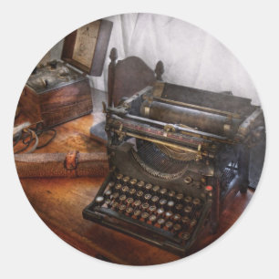 Adesivo Steampunk - máquina de escrever - o mensageiro