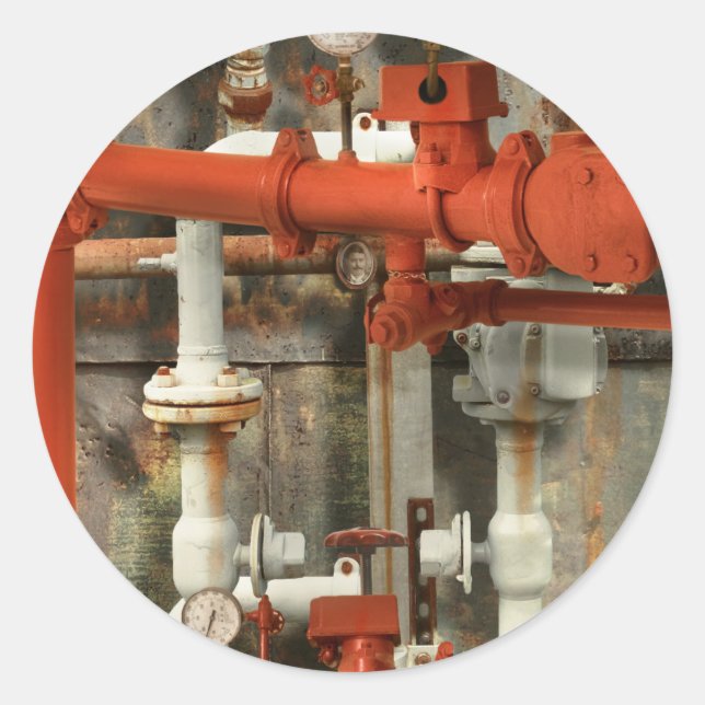 Adesivo Steampunk - Red pipe headache (Frente)