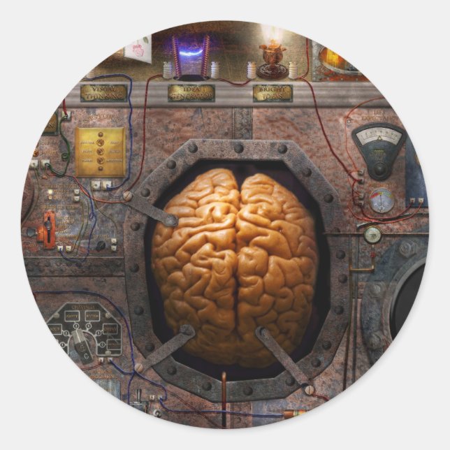 Adesivo Steampunk - Sobrecarga de informações (Frente)
