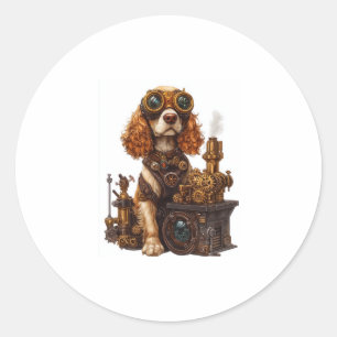 Adesivo Steampunk Spaniel � Inventor de Cachorros Vitorian