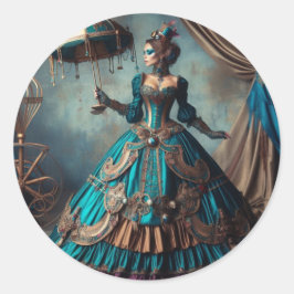 Adesivo Steampunk Vintage Victorian Lady Circus