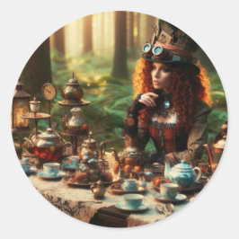 Adesivo Steampunk Vintage Victorian Lady Mad Hatter