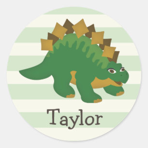 Adesivo Stegosaurus em listras verdes Pastel