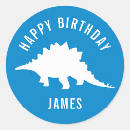 Adesivo Stegosaurus Happy Birthday Party Sticker