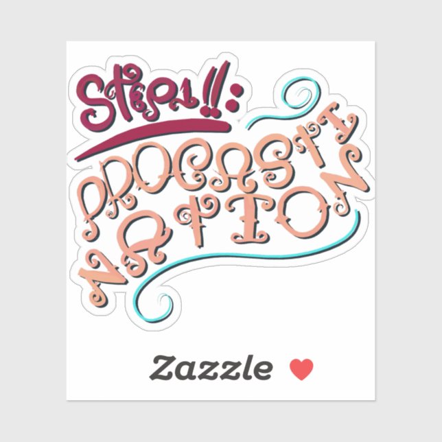 Adesivo Step 1: Procastination (Folha)