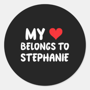 Adesivo Stephanie - Meu Coração Pertence a Stephanie - Amo