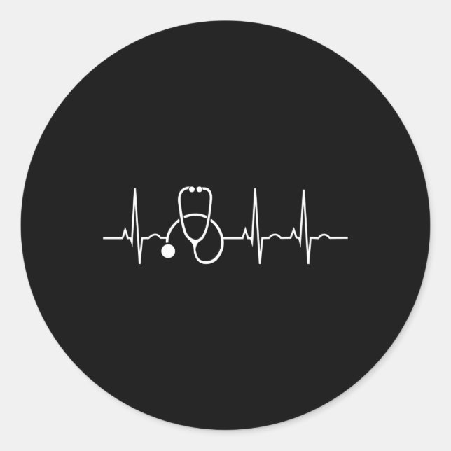 Adesivo Stethoscope Hebeat Ekg Enfermeiro Médico Enfermeir (Frente)