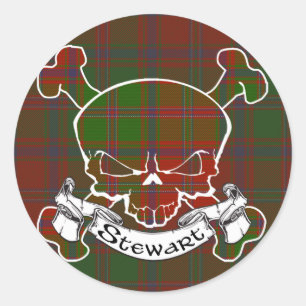 Adesivo Stewart Tartan Skull