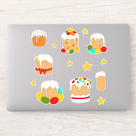 Adesivo Stic de desenhos animados de flores de Felz pascoa