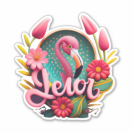 Adesivo Stick and Shine com Flamingo Stickers