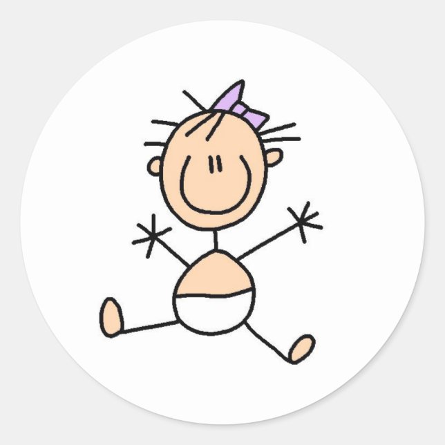 Adesivo Stick Figure Baby Girl Sticker (Frente)