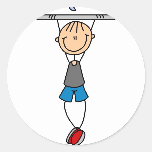 Adesivo Stick Figure Chin Ups Sticker (Frente)