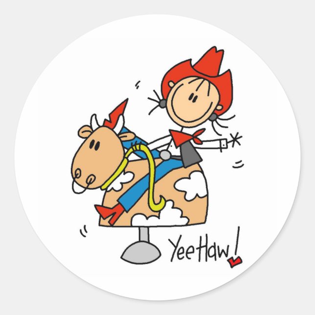 Adesivo Stick Figure Cowgirl Yee Haw Stickers (Frente)