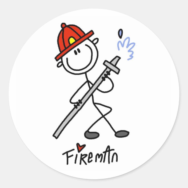 Adesivo Stick Figure Fireman (Frente)