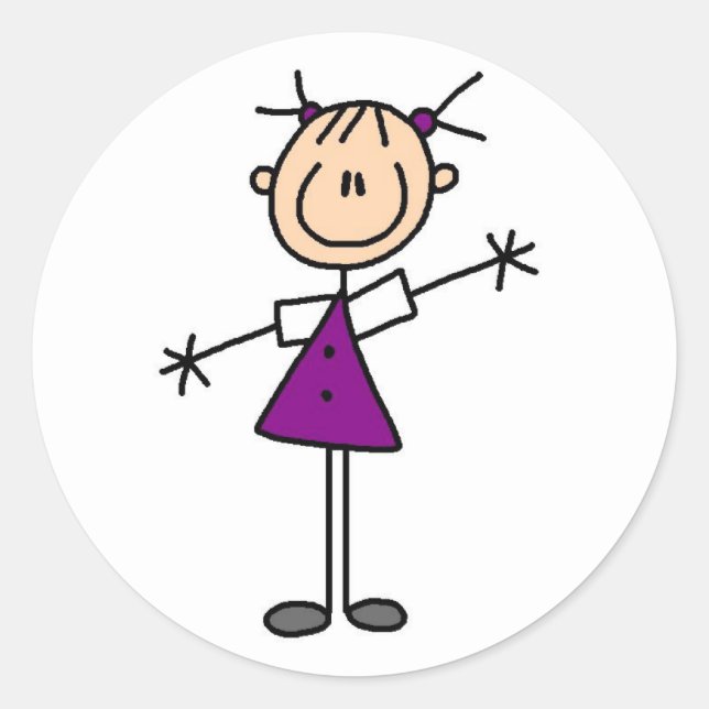 Adesivo Stick Figure Girl Sticker (Frente)