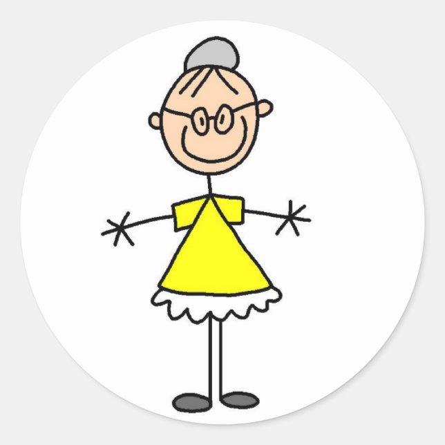 Adesivo Stick Figure Grandma Sticker (Frente)