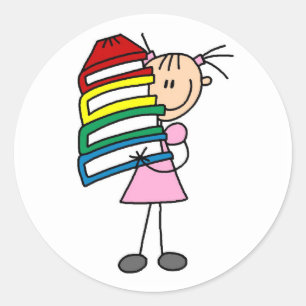 Adesivo Stick Girl With Books