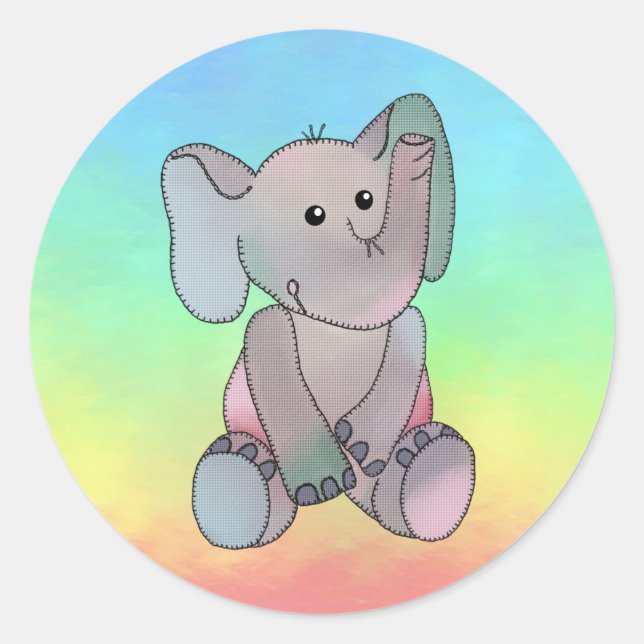 Adesivo Stickbild Elefant Runder Aufkleber (Frente)